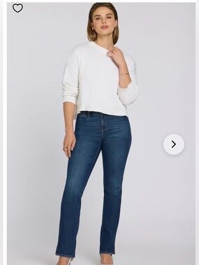 NYDJ tall Marilyn Straight Jeans in medium dark wash size 6 NWT